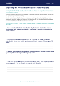 Free Polar Regions Worksheet | Year 4 Greater Depth | BookFlik
