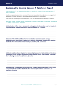 Free Rainforests Writing Frame | Year 4 Greater Depth | BookFlik
