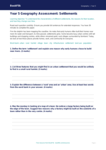 Free Settlements Assessment | Year 5 Core | BookFlik