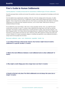 Free Settlements Comprehension Worksheet | Year 5 Geography | BookFlik