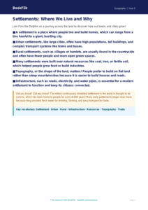 Free Settlements Poster | Year 5 Geography Worksheet | BookFlik