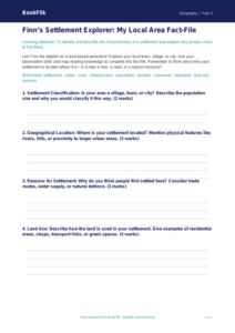 Free Settlements Template | Year 5 Geography Worksheet | BookFlik