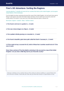 Free UK Regions Activity Sheet | EYFS Core | BookFlik