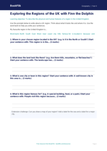 Free Uk Regions Writing Frame | Year 4 Supported | BookFlik