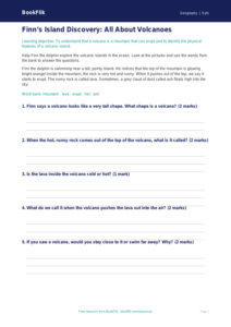 Free Volcanoes Worksheet | EYFS Core | BookFlik
