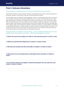 Free Volcanoes Comprehension | Year 4 Supported | BookFlik