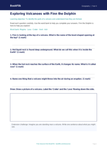 Free Volcanoes Worksheet | Year 4 Supported | BookFlik