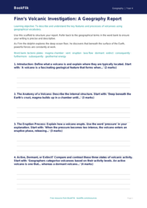 Free Volcanoes Writing Frame | Year 4 Greater Depth | BookFlik