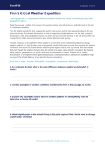 Free Weather And Climate Comprehension | Year 4 Greater Depth | BookFlik