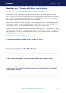 Free Weather And Climate Comprehension | Year 4 Supported | BookFlik