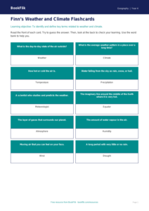 Free Weather And Climate Flashcards | Year 4 Supported | BookFlik