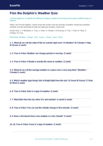 Free Weather And Climate Quiz | Year 4 Supported | BookFlik