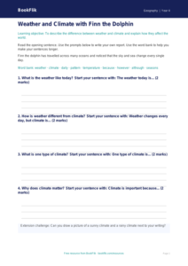 Free Weather And Climate Writing Frame | Year 4 Supported | BookFlik