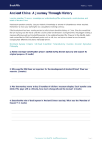 Free Ancient China Assessment | Year 5 Core | BookFlik