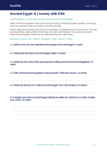 Free Ancient Egypt Assessment | Year 4 Supported | BookFlik