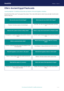 Free Ancient Egypt Flashcards | Year 4 Supported | BookFlik