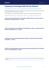 Free Ancient Egypt Writing Frame | Year 4 Supported | BookFlik
