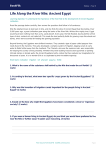Free Ancient Egypt Comprehension | Year 5 Core | BookFlik