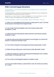 Free Ancient Egypt Quiz | Year 5 Core | BookFlik