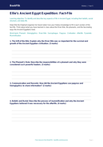 Free Ancient Egypt Worksheet | Year 5 History Lesson | BookFlik