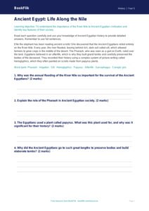 Free Ancient Egypt Worksheet | Year 5 Core | BookFlik