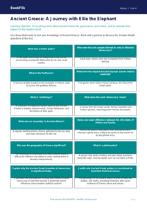 Free Ancient Greece Flashcards | Year 4 Greater Depth | BookFlik