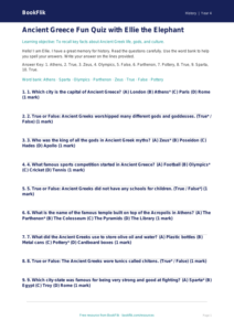 Free Ancient Greece Quiz | Year 4 Supported | BookFlik