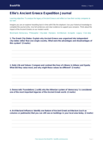 Free Ancient Greece Template | Year 4 Greater Depth | BookFlik