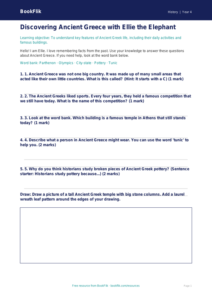 Free Ancient Greece Worksheet | Year 4 Supported | BookFlik