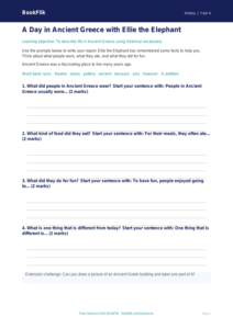 Free Ancient Greece Writing Frame | Year 4 Supported | BookFlik
