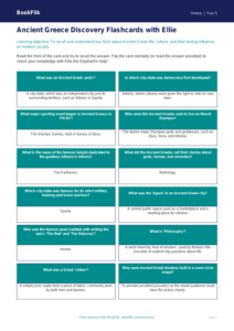 Free Ancient Greece Flashcards | Year 5 Core | BookFlik