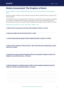 Free Benin Kingdom Assessment | Year 4 Supported | BookFlik