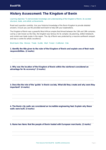 Free Benin Kingdom Assessment | Year 5 Core | BookFlik