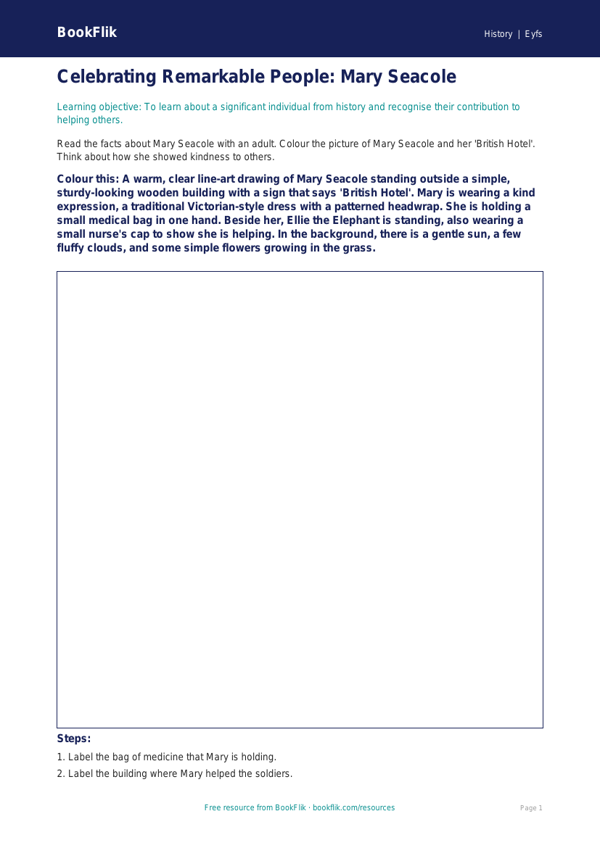 Free Black History Colouring Page | EYFS Core | BookFlik worksheet preview — History Black History