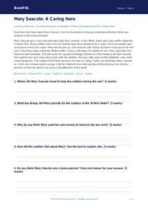 Free Black History Comprehension | Year 4 Supported | BookFlik