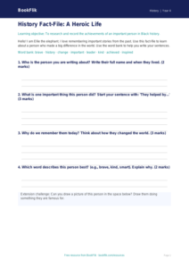 Free Black History Template | Year 4 Supported | BookFlik