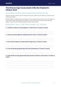 Free Bronze Age Assessment | Year 4 Supported | BookFlik