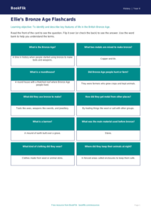 Free Bronze Age Flashcards | Year 4 Supported | BookFlik