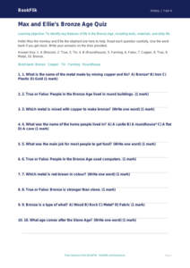 Free Bronze Age Quiz | Year 4 Supported | BookFlik
