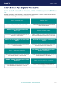Free Bronze Age Flashcards | Year 5 History Resource | BookFlik