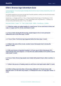 Free Bronze Age Quiz | Year 5 Core | BookFlik