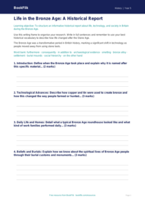Free Bronze Age Writing Frame | Year 5 Core | BookFlik