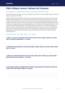 Free Civil Rights Comprehension | Year 4 Supported | BookFlik