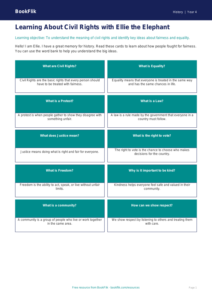 Free Civil Rights Flashcards | Year 4 Supported | BookFlik