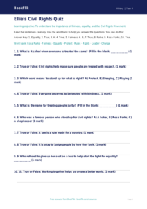 Free Civil Rights Quiz | Year 4 Supported | BookFlik