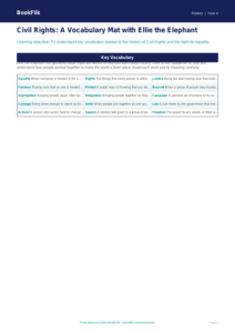Free Civil Rights Word Mat | Year 4 Supported | BookFlik