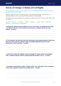 Free Civil Rights Writing Frame | Year 4 Greater Depth | BookFlik