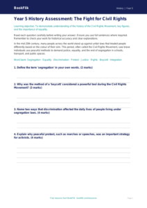 Free Civil Rights Assessment | Year 5 Core | BookFlik