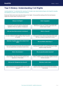 Free Civil Rights Flashcards | Year 5 Core | BookFlik