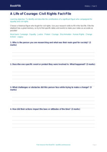 Free Civil Rights Worksheet | Year 5 History | BookFlik